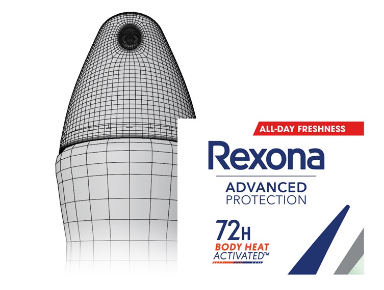 Distortion grid of a deodorant bottle